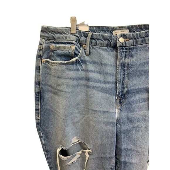 NWT Good American Good Boy Ripped Jeans SZ 16 - Picture 9 of 9